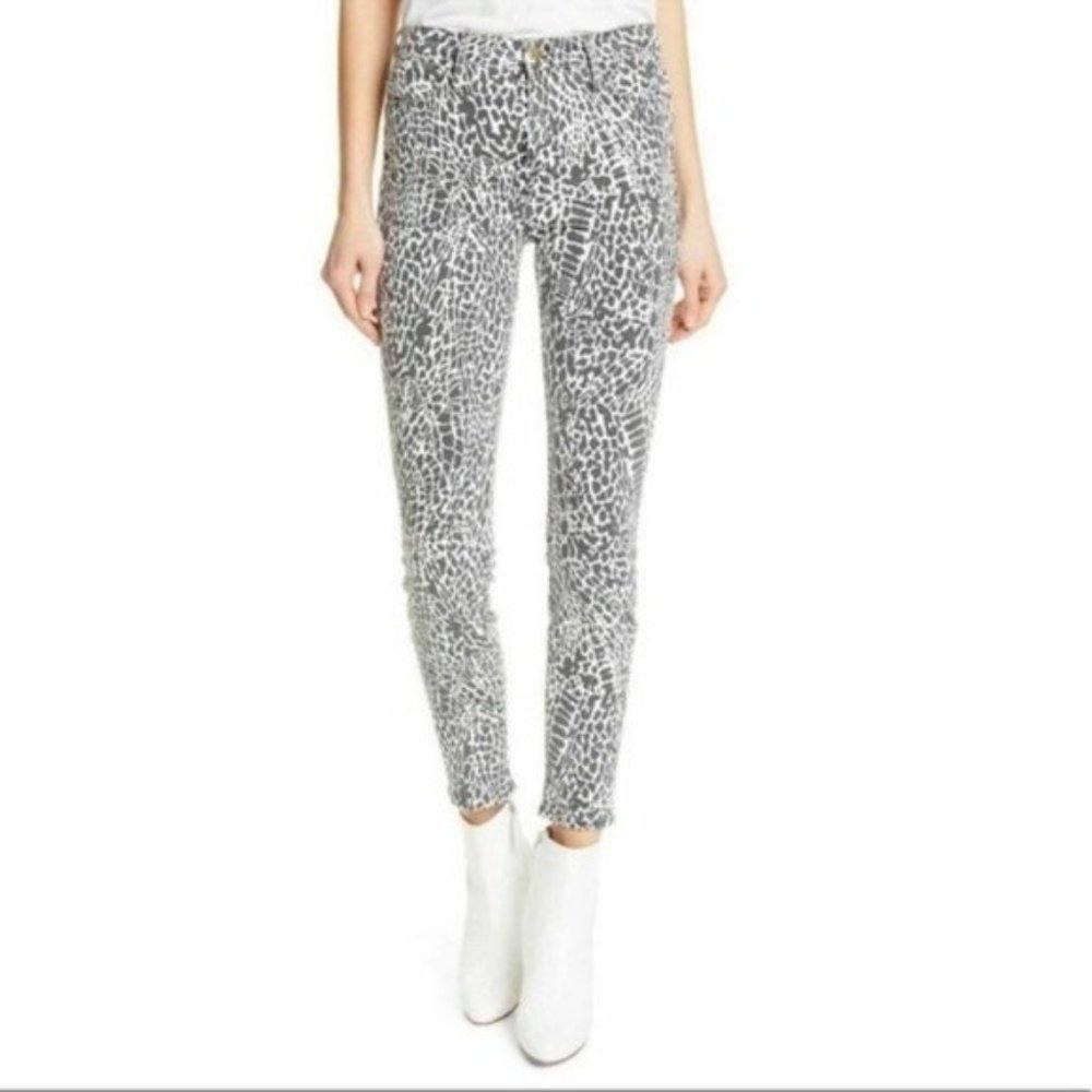 NEW FRAME Denim Le High Skinny Animal Print Jeans | Size 23